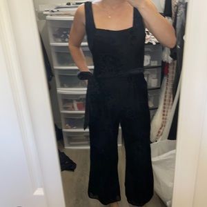 Black velvet jumpsuit